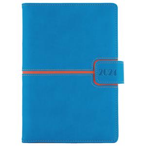 Tagebuch MAGNETIC wöchentlich A5 2024 Tschechisch - blau/orange