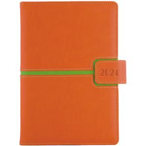 Tagebuch MAGNETIC wöchentlich B6 2024 - orange/grün