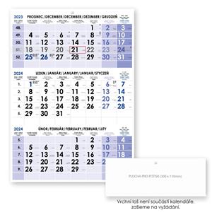 Threemonths Wall Calendar Trio Czech 2024 - blue