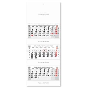 Threemonths Wall Calendar Trio stacked Czech 2023 - grey