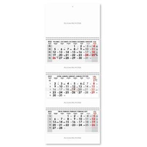 Threemonths Wall Calendar Trio stacked Czech with spiral 2023 - grey