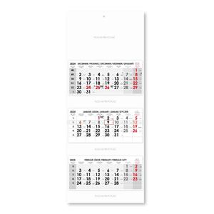 Threemonths Wall Calendar Trio stacked Slovak 2025 - grey