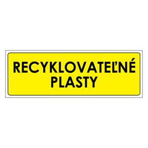 Triedený odpad-Recyklovateľné plasty,plast 1mm,290x100mm