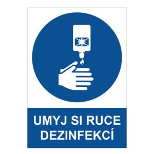 Umyj si ruce dezinfekcí - bezpečnostní tabulka, 2 mm plast A4