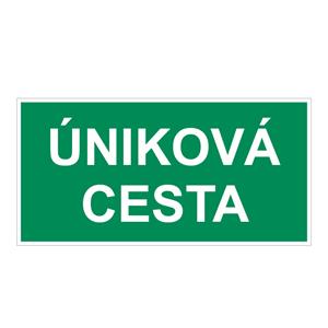 Úniková cesta - bezpečnostná tabuľka, plast 2 mm 300x150 mm