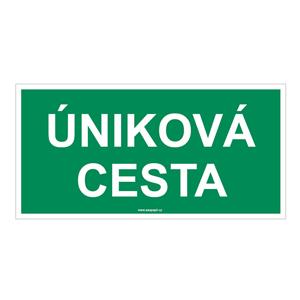 Úniková cesta - bezpečnostní tabulka s dírkami, plast 2 mm 300x150 mm