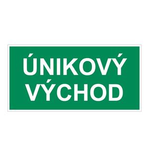 Únikový východ - bezpečnostná tabuľka, plast 1 mm 400x200 mm