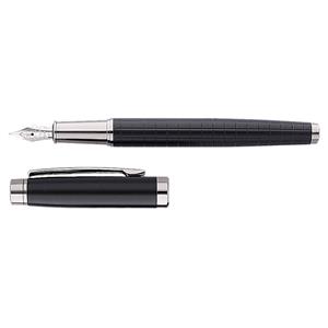 Upscale luxury metal fountain pen - black/silver glossy