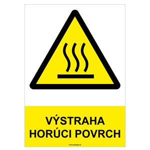 Výstraha! Horúci povrch - bezpečnostná tabuľka, plast 0,5 mm - A4