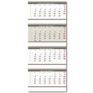 Wall Calendar 2016 Fourmonths gray with spiral