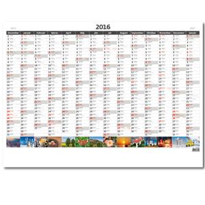 Wall Calendar 2016 Planning yearly map A1 No Picture