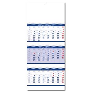 Wall Calendar 2016 Threemonths blue with spiral