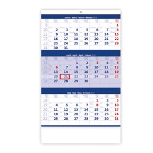 Wall Calendar 2016 Threemonths blue