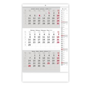 Wall Calendar 2016 Threemonths gray with notes