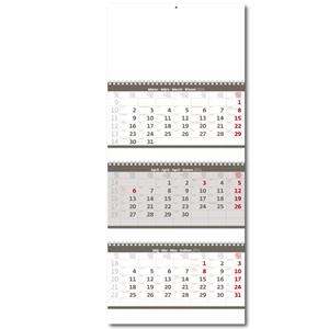 Wall Calendar 2016 Threemonths gray with spiral