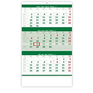 Wall Calendar 2016 Threemonths green