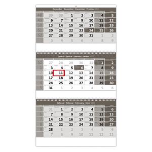 Wall Calendar 2022 Threemonths stacked gray