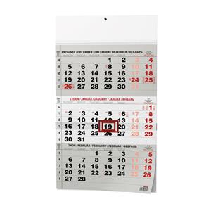 Wall Calendar 2023 3-months - Black