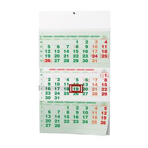 Wall Calendar 2023 3-months - Green