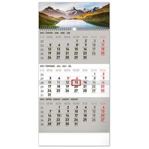 Wall Calendar 2023 Landscape 3 months - grey CZ