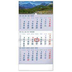 Wall Calendar 2023 Tatra mountains 3 months - blue SK