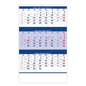 Wall Calendar 2023 - Threemonths blue