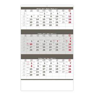 Wall Calendar 2023 - Threemonths grey