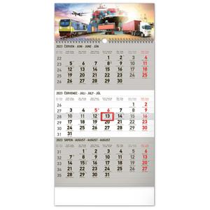 Wall Calendar 2023 Truck 3 months - grey CZ