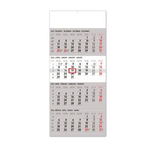 Wall Calendar 2024 4months foldable - grey CZ