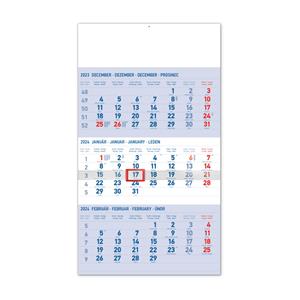 Wall Calendar 2024 Standard 3 months - blue SK