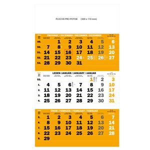 Wall Calendar 3months Calendar 2016 - orange