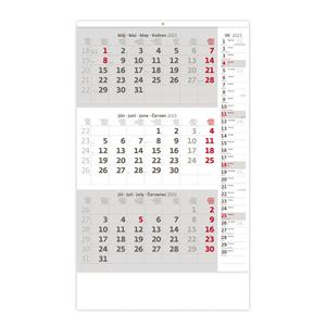 Wall Calendarr 2023 - Threemonths Calendar grey with note