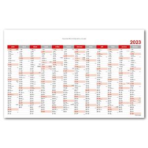 Wall planning map 2023 CZ - 63x100 cm - red