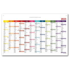 Wall planning map 2023 CZ with eyelets for hanging - 63x100 cm - color