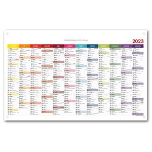 Wall planning map 2023 PL with eyelets for hanging - 63x100 cm - color