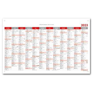 Wall planning map 2023 PL with eyelets for hanging - 80x100 cm - red