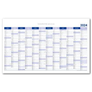 Wall planning map 2024 CZ - 80x100 cm - blue