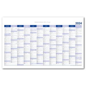 Wall planning map 2024 PL 63x100 cm - blue