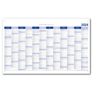 Wall planning map 2024 PL with eyelets for hanging - 63x100 cm - blue