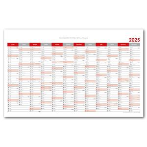 Wall planning map 2025 CZ - 100 x 63 cm - red