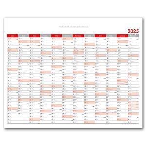 Wall planning map 2025 CZ - 100 x 80 cm - red