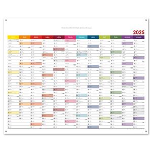 Wall planning map 2025 CZ with eyelets for hanging - 100 x 80 cm - color