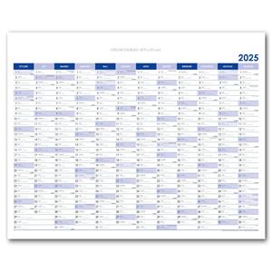 Wall planning map 2025 PL - 100 x 80 cm - blue