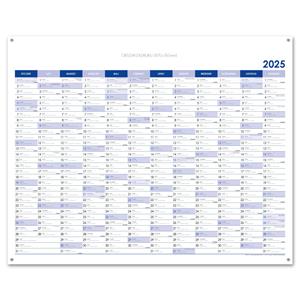 Wall planning map 2025 PL with eyelets for hanging - 100 x 80 cm - blue