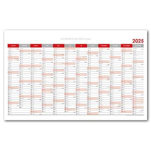 Wall planning map 2025 SK - 100 x 63 cm - red