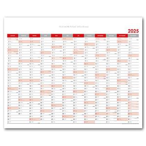 Wall planning map 2025 SK - 100 x 80 cm - red