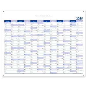 Wall planning map 2025 SK with eyelets for hanging - 100 x 80 cm - blue