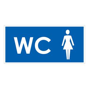 WC DAMSKI, niebieski - płyta PVC 2 mm 190x90 mm