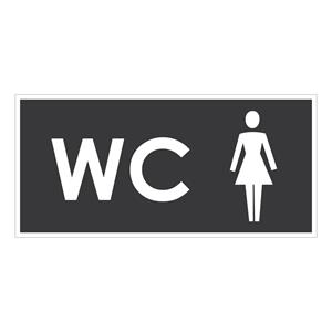 WC DAMSKI, szary - płyta PVC 1 mm 190x90 mm