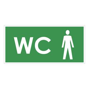 WC MĘSKI, zielony - płyta PVC 2 mm 190x90 mm